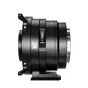 DZOFILM Marlin 1.6x Expander PL to L адаптер с откидным поддерживающим основанием и боковым регулировочным кольцом, виден в боковой проекции на белом фоне.