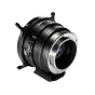 Адаптер DZOFILM Marlin 1.6x Expander PL to L с откидным основанием, черный алюминиевый корпус, серебряный L‑монтаж, передний стеклянный элемент и боковой рычаг с надписью TIGHT, продукт на белом фоне.