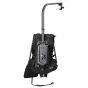 Easyrig Minimax camera support with Cinema Flex vest, black power pack, and curved Standard Arm, supports 2-7 kg cameras, ergonomic hip belt and adjustable straps, made in Sweden