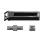 Edelkrone Slide Sprint Bundle featuring a compact black motion kit with a long rectangular stand, side handle, mounting plate with four screws, and a small accessory with a slot and yellow indicator light.