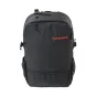 Front view of an IFootage black soft backpack with red logo, durable top handle, double zipper closure, side attachment loops, and a small zippered pocket, designed to carry the lightweight iFootage Shark Slider Mini.