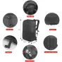 iFootage Shark Slider Mini Soft Backpack with durable handle, double zipper, standing pad, tripod/water bottle pocket, storage strap, and small zipper pocket