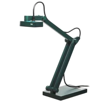 IPEVO V4K document camera with dark green articulated arm, rectangular base, and USB cable, featuring 8 MP sensor and 3264x2448 resolution.