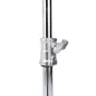 Kaiser HD 300 light stand locking clamp with wing-nut on a chrome-plated telescopic pole, heavy-duty metal construction for stable light mounting.