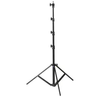 Kaiser AutoFold S light stand with adjustable height 78-240 cm, black anodized telescopic column and folding tripod legs, featuring 16 mm reversible thread pin and 1/4" and 3/8" mounting threadsKaiser AutoFold S light stand with adjustable height 78-240 cm, black anodized telescopic column and folding tripod legs, featuring 16 mm reversible thread pin and 1/4" and 3/8" mounting threads