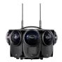 Kandao Obsidian Pro 8-lens 360° live streaming camera with dual antennas, front LCD screen and control buttons, sleek black professional design
