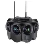Kandao Obsidian Pro 360 live streaming camera with eight large fisheye lenses, dual antennas, front LCD screen and control buttons, showcasing 8TB SSD storage
