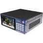 Kiloview CUBE X1 NDI Core front view with active LCD screen, numeric keypad, red power button, and side ventilation grille