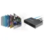 Kiloview E3 4K HDMI/SDI dual-channel video encoder featuring HDMI/SDI ports and a blue cable connection.