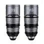 Laowa Sunlight 2X Anamorphic Zoom 40-80mm и 70-135mm объективы в серебряном цвете, входящие в 2-объективный кино-комплект для полнокадровых камер с ручным фокусом и креплением Arri PL.