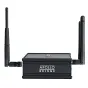 Black Litepanels Apollo Bridge wireless DMX system with dual antennas, front view showing the 'APOLLO BRIDGE' logo on a matte black metal casing.