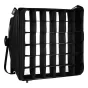 Litepanels 40° Snapgrid Eggcrate for Astra 1x1 un Astra IP 1x1, melns režģis ar vertikālām un horizontālām šķērēm, piestiprinās pie Snapbag Softbox, iekļauts uzglabāšanas maisiņš.