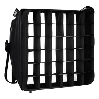 Litepanels 40° Snapgrid Eggcrate for Astra 1x1 un Astra IP 1x1, melns režģis ar vertikālām un horizontālām šķērēm, piestiprinās pie Snapbag Softbox, iekļauts uzglabāšanas maisiņš.