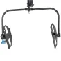 Litepanels Gemini 2x1 Soft RGBWW LED panel mounting yoke with curved black bar, adjustable mounting plates, and junior pin connector, part of the 940-1411 kit