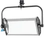 Litepanels Gemini 2x1 Soft LED panel with yoke, front view, white diffuser, black mounting brackets, and blue adjustment knob