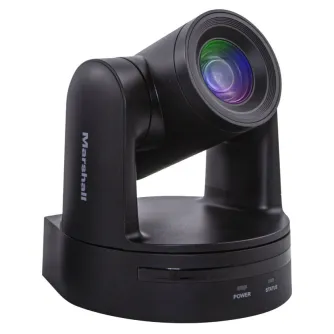 Marshall CV605-U3 PTZ camera with 5x optical zoom lens, 85° wide angle, and PoE+ connectivity for professional video capture
