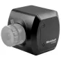 Marshall CV366 compact video camera with integrated lens, black body, side view showing the Marshall branding and model number.