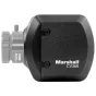 Marshall CV366 Full HD video camera side view, black body, gray CS-mount lens, 3G-SDI and HDMI outputs, compact design