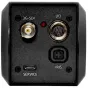 Marshall CV344 Full-HD Miniature Camera rear panel showing labeled ports including 3G-SDI, I/O, IRIS, and USB service connector for professional video applications