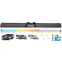 Набор NANLITE PavoTube II 60XR 2Kit со светодиодными трубками RGBWW длиной 8 футов, адаптерами питания, кабелями, крепежными зажимами и черным чехлом на белом фоне.