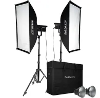 Комплект освещения NANLITE FS-200 2Kit-S-LS с двумя светодиодными прожекторами 225 Вт, софтбоксами, штативами и сумкой для переноскиКомплект освещения NANLITE FS-200 2Kit-S-LS с двумя светодиодными прожекторами 225 Вт, софтбоксами, штативами и сумкой для переноски