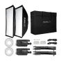 NANLITE FS-200 2Kit-S-LS Lighting Kit with soft boxes, stands, reflectors, and carrying case for professional photography and video