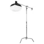 NANLITE Lantern-Softbox LT-FMM-60 spherical softbox attached to a silver metal light stand, delivering omnidirectional soft, even lighting for Nanlite Forza 60/60B LED panels and reducing shadows in studio photography and video.