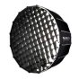 NANLITE EC-PR90 Eggcrate grid for the 90 cm Para 90 Softbox, featuring a honeycomb pattern that reduces spill and improves directional control, attached via Velcro to the softbox front.