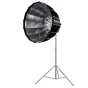 NANLITE Easy-Up Parabolic Soft Box SB-PR-90-Q with Bowens Mount, silver reflective interior, and diffusing panels for professional photography lighting