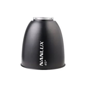 NANLUX Reflector 45 Degree with NL mount for Evoke 2400B/5000B - lightweight aluminum reflector with 4x illuminance boost, ideal for studio lighting setups