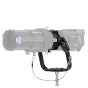 NANLUX Projection Adapter (AS‑PJA‑EV) with adjustable handle, heat-resistant aluminum barrel, and 15° offset yoke, compatible with Evoke NL mount studio lights