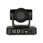 RGBlink USB PTZ kamera ar 10x optisko zoomu, ar matētu melnu apdari, apaļu objektīvu un vairākiem portiem, tostarp USB un RS-485, paredzēta 1080p tiešraides straumēšanai un pan-tilt kontrolei.