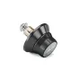 Sachtler aktiv bowl connector 75 mm V2 – a compact black adaptor with a silver screw and brass collar, designed to mount aktiv6, aktiv8 and aktiv8T SpeedSwap heads onto Sachtler 75 mm bowl tripods (excluding Soom series).