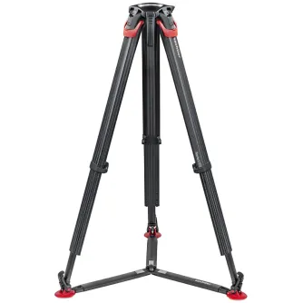 Sachtler flowtech 100 GS tripod with quick-release mechanism and carbon fiber legs for lightweight, high-performance video shooting