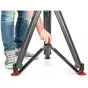 Sachtler Flowtech 100 GS tripod legs with red feet, carbon fiber construction, and quick-release brakes for fast setup