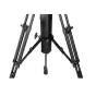 Second Wave Model 30 Motorized PTZ Pedestal and Dolly, black tripod legs with adjustable clamps and central column, 30 kg capacity