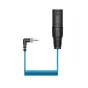Sennheiser EW-DP ME2 SET blue coiled cable with 3.5mm angled jack and XLR connector for wireless lavalier microphone system