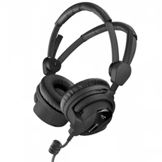 Sennheiser HD 26 PRO Professional Monitoring Headphones with adjustable headband, cushioned ear cups, and coiled cable for studio use