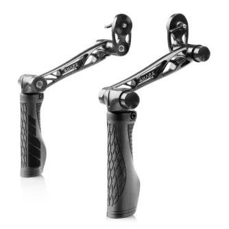 Lightweight aluminum ARRI Rosette-compatible handgrips with quick-adjust push-button technology and durable rubber grips