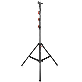 Shape MTL14 Montreal Combo Triple Riser Stand - sturdy black and chrome tripod with adjustable height, aluminum collar locks, and universal 1.25" receiver for professional lighting setups
