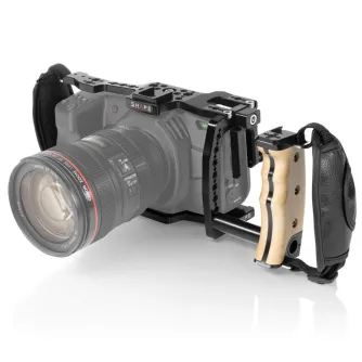 Shape Handheld Cage for Blackmagic Pocket Cinema Camera 4K/6K with wooden handle and padded straps