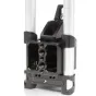 Shape Blackmagic Pocket Cinema 4K/6K offset shoulder mount cage detail with CNC-machined aluminum body, adjustable 15mm rods, ergonomic top handle, and padded shoulder pad