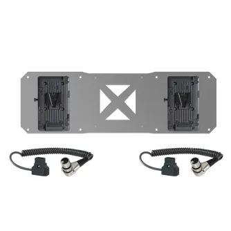 Shape Dual V-Mount Battery Adapter Plate with 25cm Cables for Atomos Sumo Monitor - P-Tap to 4-pin XLR Female Connector