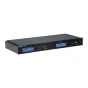 Shure SLXD4Q+ G65 4‑channel digital broadband rack-mount receiver with front LCD displays, control knobs, and power button, set against a plain background.