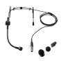 Shure SM39 headset microphone kit with adjustable headband, flexible boom arm, XLR connector, coiled cable, two foam windscreens, outdoor windscreen, and collar clip for clear speech and stage use.