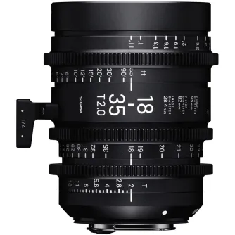 Объектив Sigma High Speed Zoom 18-35mm T2 E-Mount с постоянным диафрагменным отверстием T2, компактным дизайном и всепогодной защитой для профессионального кинематографа.