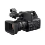 Sony PXW-Z300 professional camcorder with 17x zoom lens, lens hood, side control panel, and top-mounted viewfinder against a white background