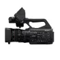 Side view of the Sony PXW-Z300 camcorder featuring a 17x optical zoom lens, integrated viewfinder, control panel, and Sony logo against a white background.