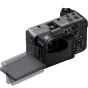Sony FX2 full-frame cinema camera featuring a flip-out LCD screen, XLR handle, and top control panel, highlighting its 33 MP sensor and CFexpress Type A slot.