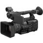 Sony HXR-NX800 camcorder with 20x G lens, electronic viewfinder, top handle, and side control panel featuring variable ND filter, AI autofocus, and live streaming ports.